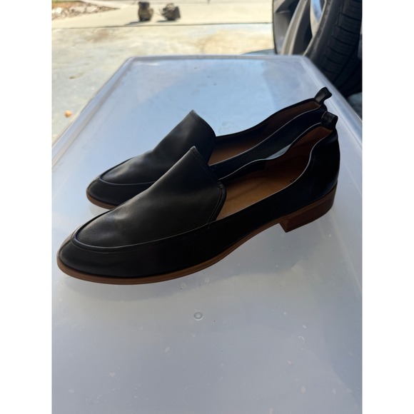 Susina Black Leather Loafers Minimalist Slip On‎ Shoes Women's size 11 - Picture 2 of 9